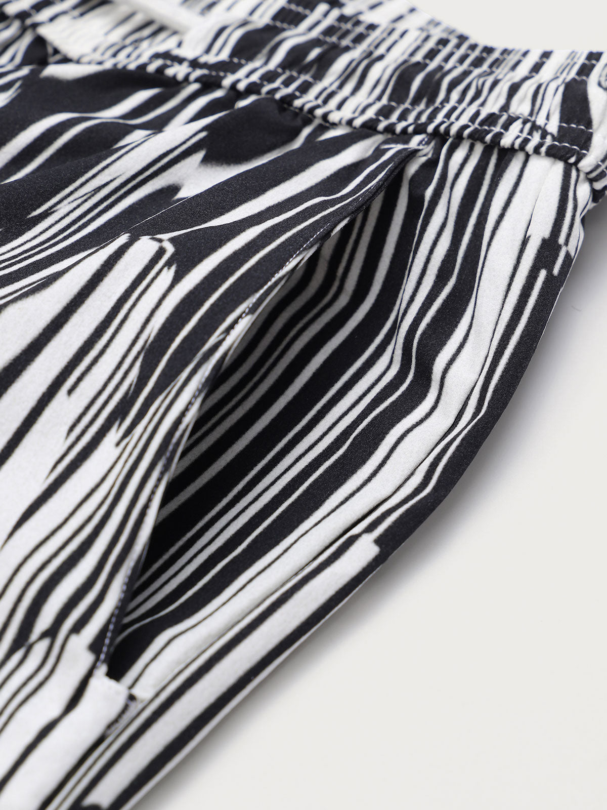 Hapnix® - Men's Black Stripes 5" Swim Trunks
