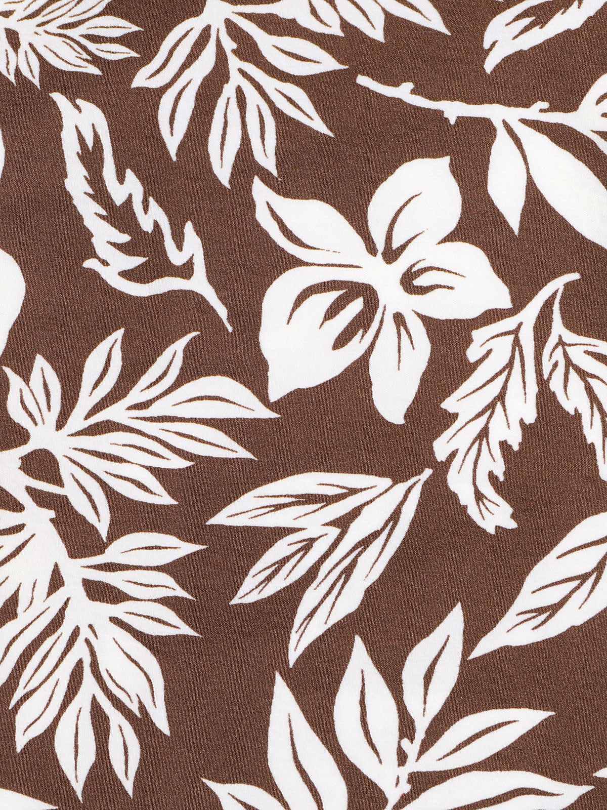 Brown Floral Print 7" Swim Trunks