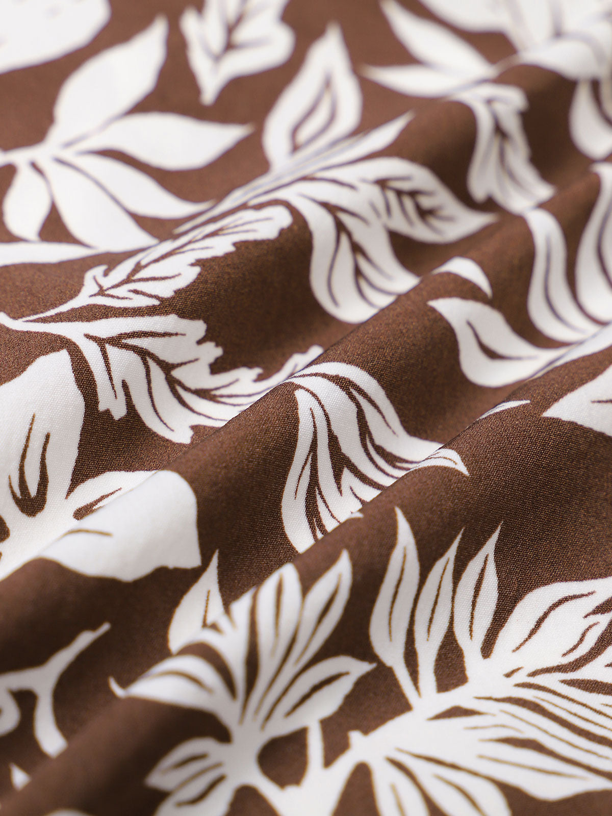 Brown Floral Print 7" Swim Trunks