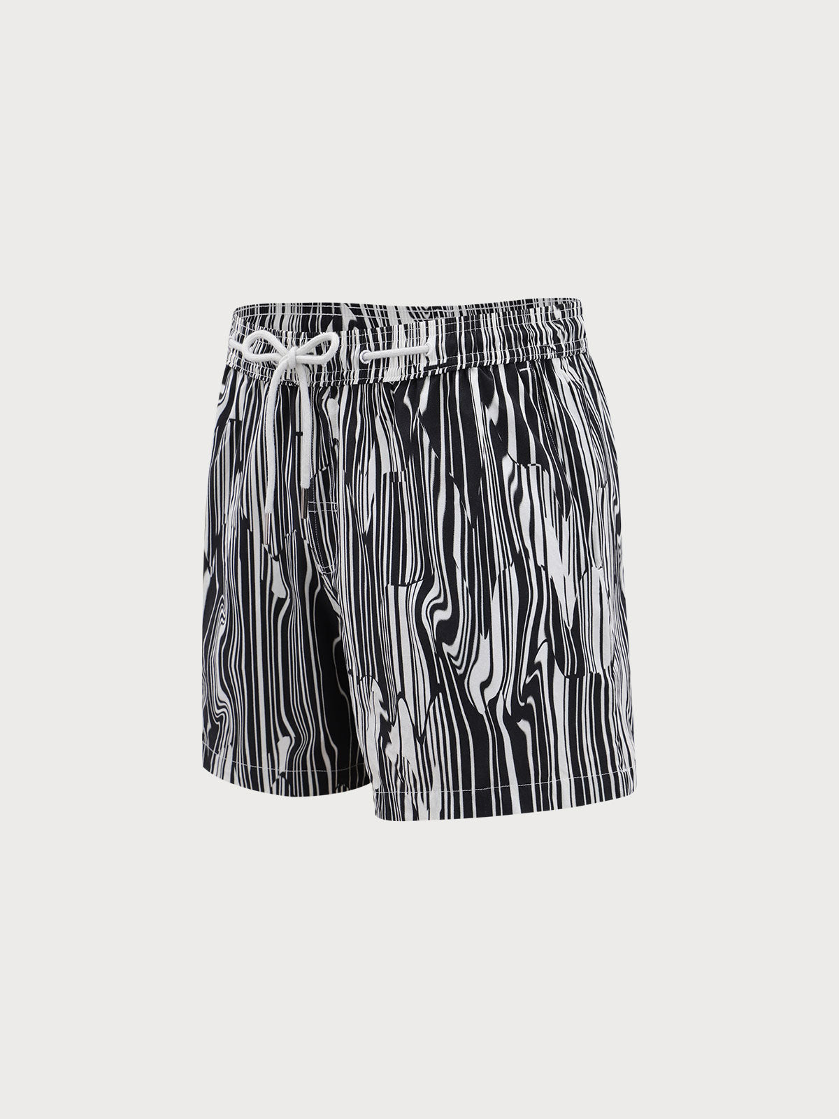 Hapnix® - Men's Black Stripes 5" Swim Trunks