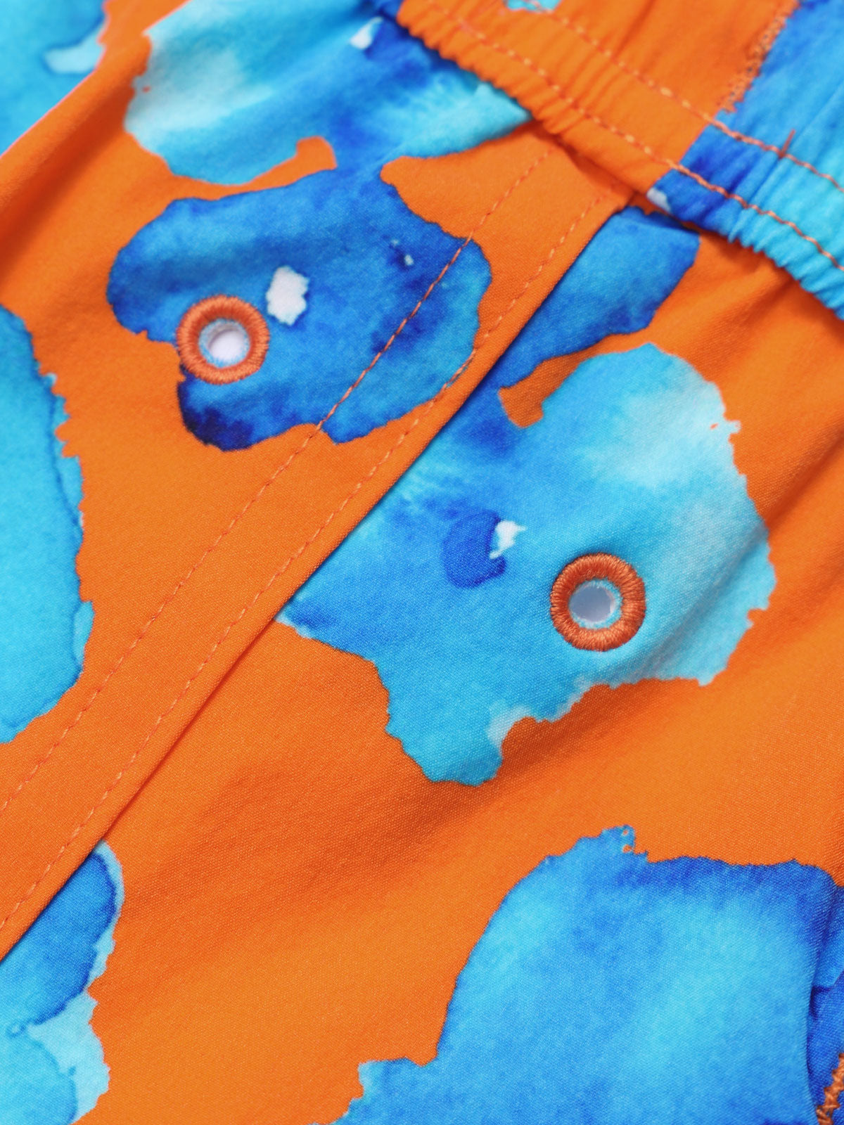 Hapnix® - Men's Orange Floral Print 5" Swim Trunks
