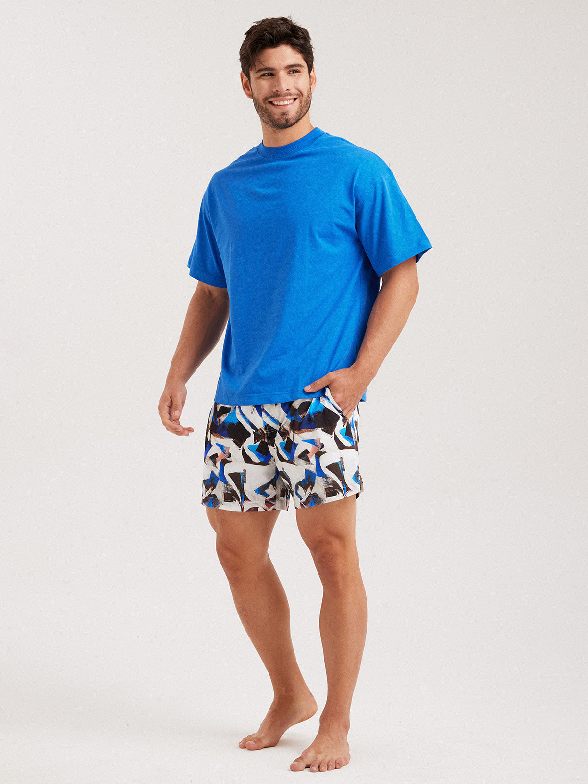 Hapnix® - Abyssal Rapids- The Blue Men's 5" Swim Trunks