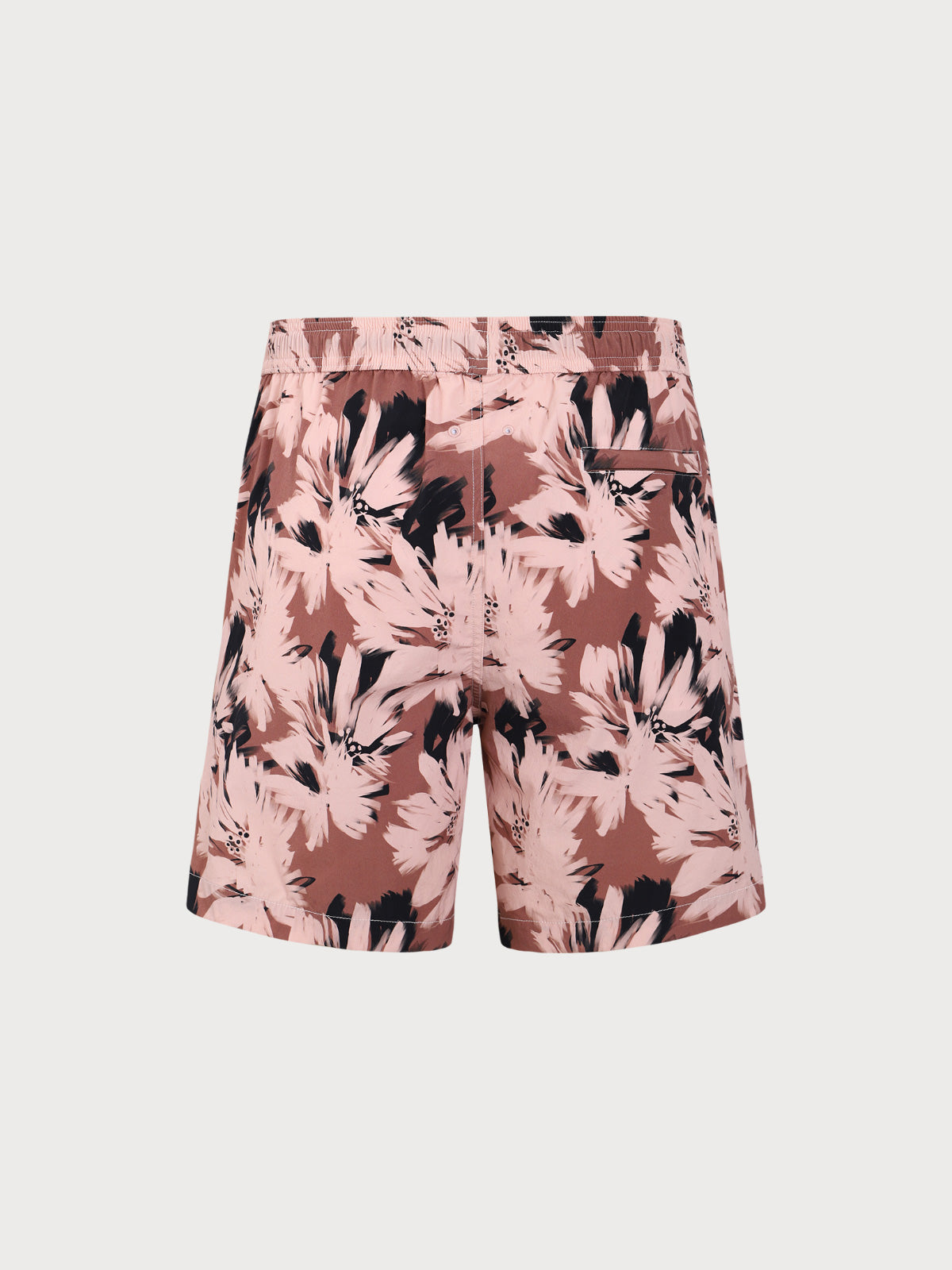 Brown Contrast Floral 7" Men's Swim Trunks