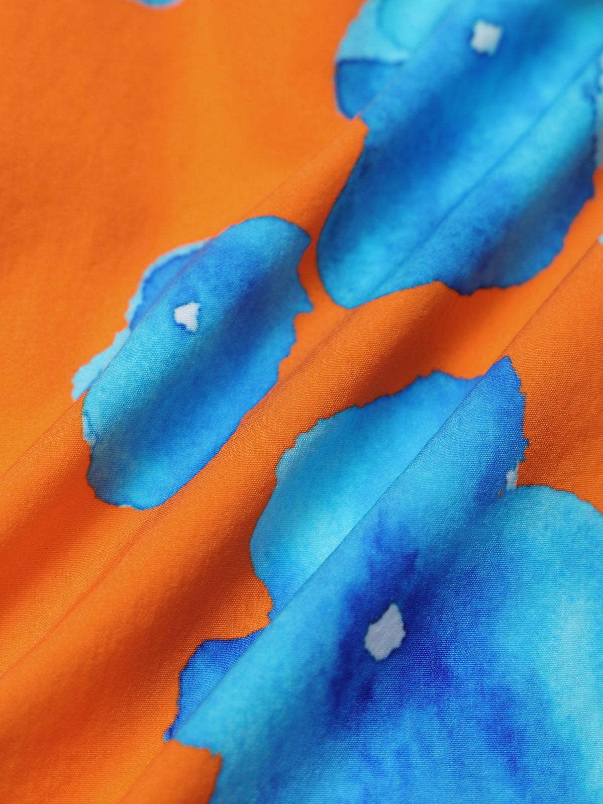 Hapnix® - Men's Orange Floral Print 5" Swim Trunks