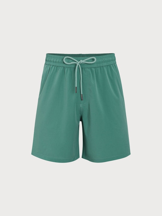 Green Beach Men's 7" Beach Swimming Trunks