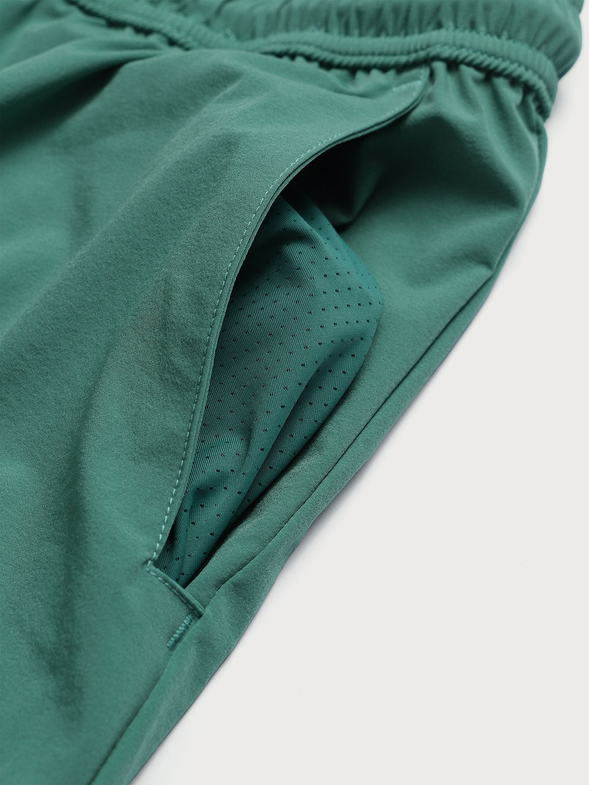 Green Beach Men's 7" Beach Swimming Trunks