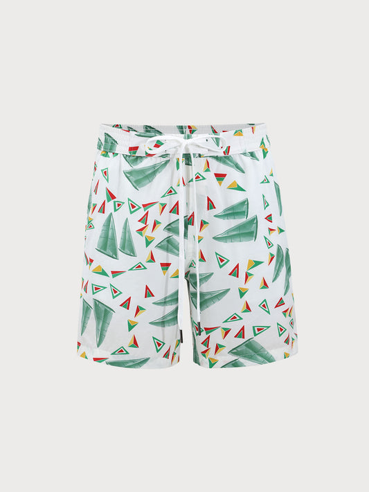 The Sailing Triangle Beach Men's 7" Swimming Trunks