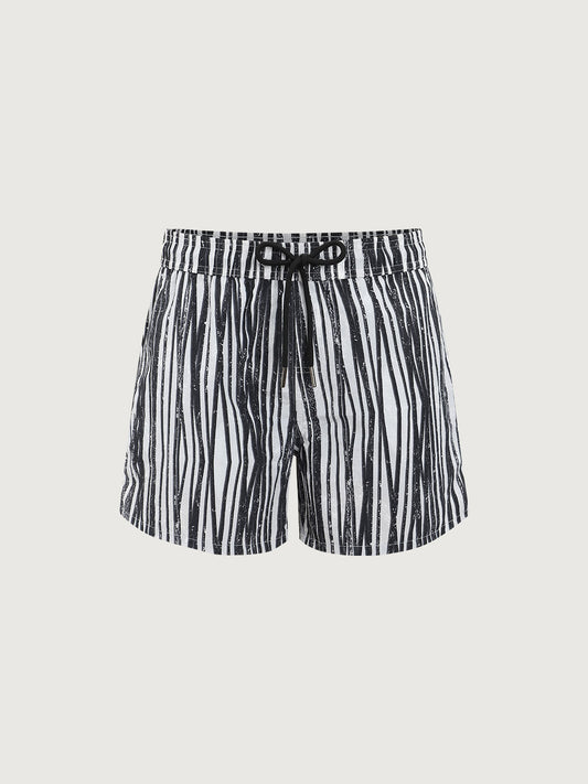 Hapnix® - The Zebra Stripe Men's 5" Swim Trunks