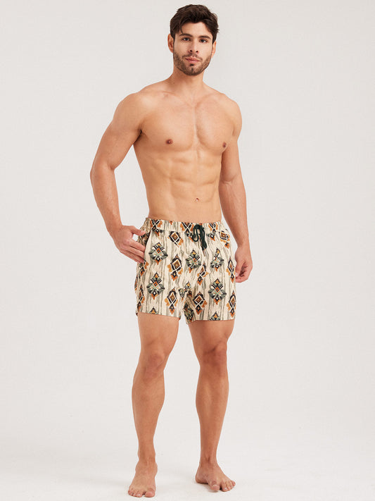 Hapnix® - Men's Khaki 5" Swim Trunks