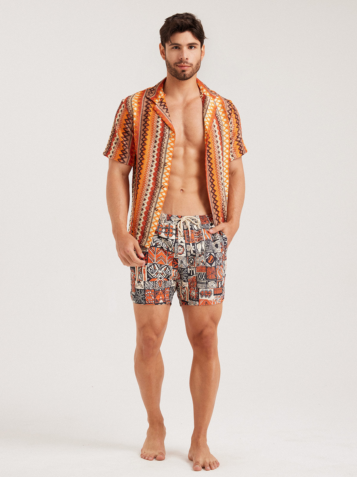 Hapnix®- AfricaⅡ- The Orange Men's 5" Swim Trunks
