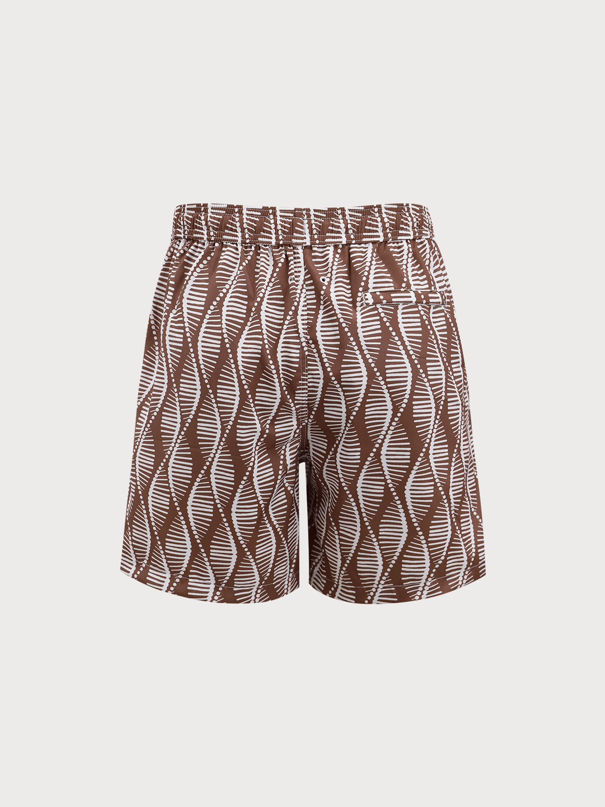 Brown Spiral 7" Crossover Swim Trunks