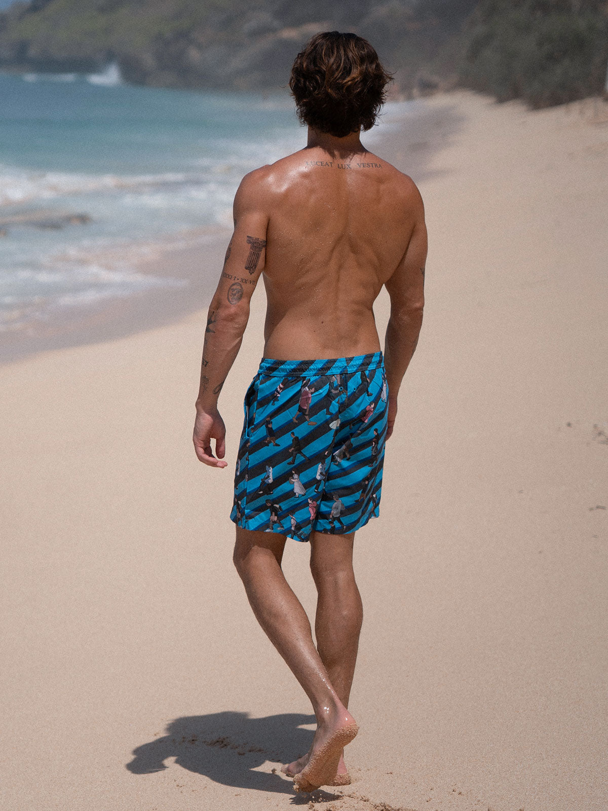 Hapnix® - The Blue Black Men's 7" Swim Trunks