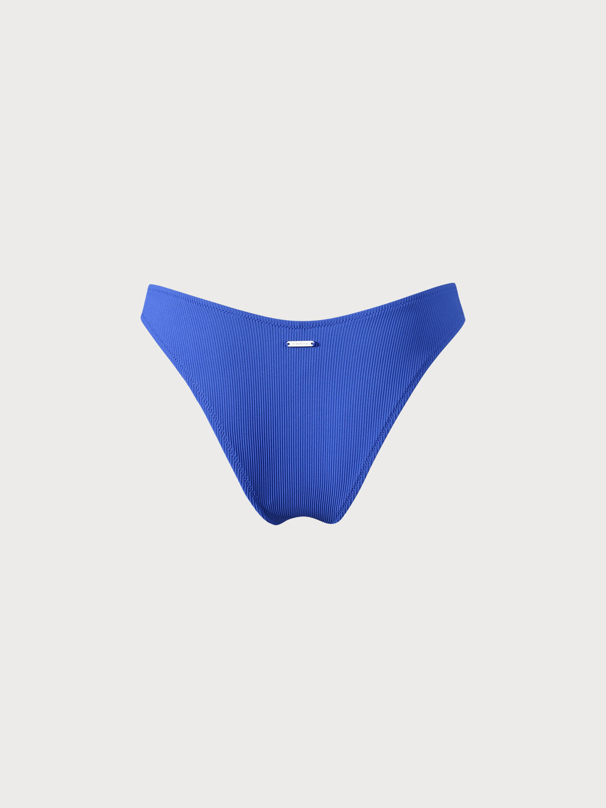 Navy Blue Solid Ribbed Bikini Bottom
