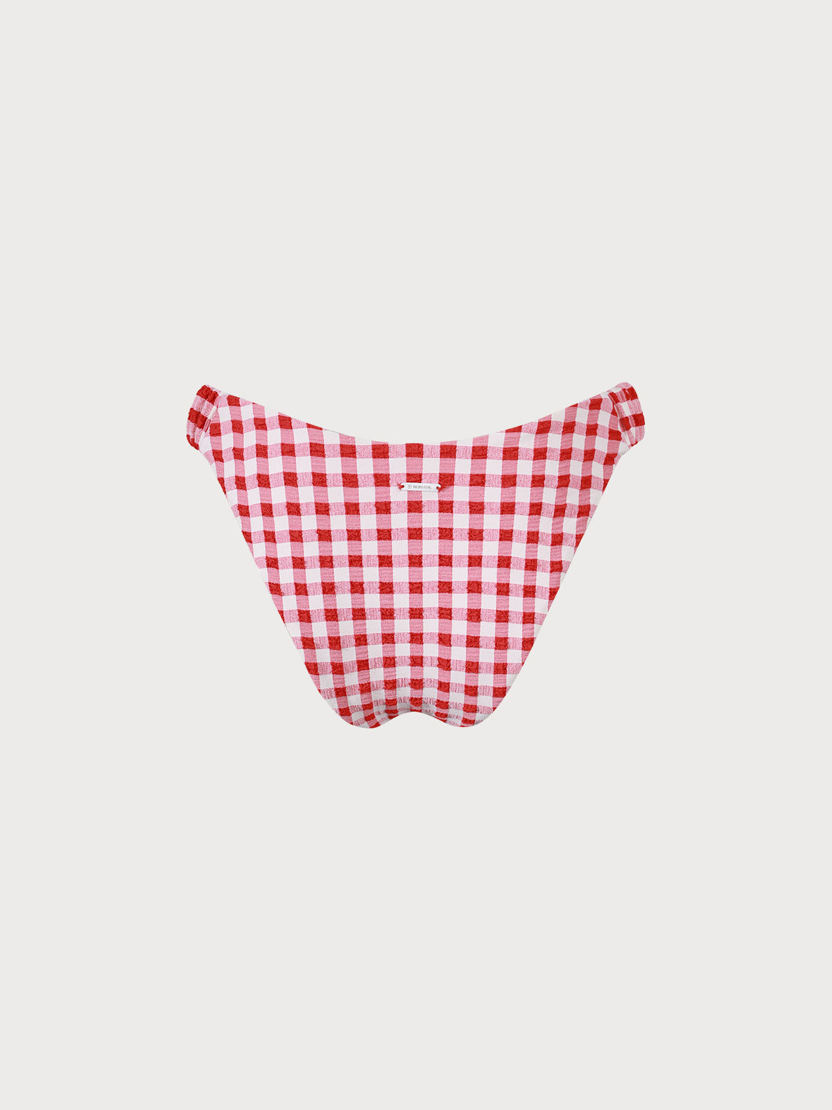 Red Gingham Ruched Bikini Bottom