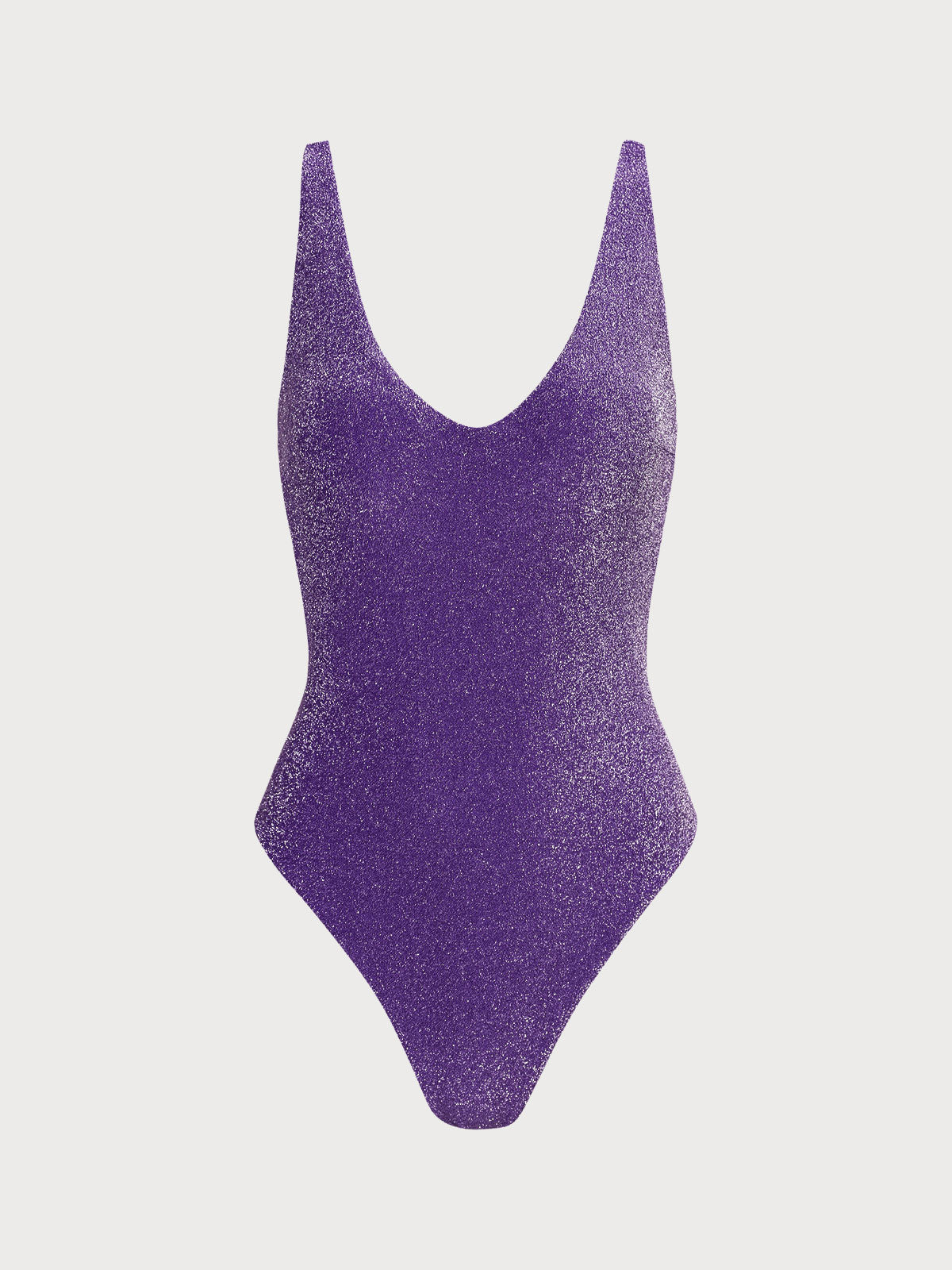 Purple Lurex Cross Back One-Piece Swimsuit