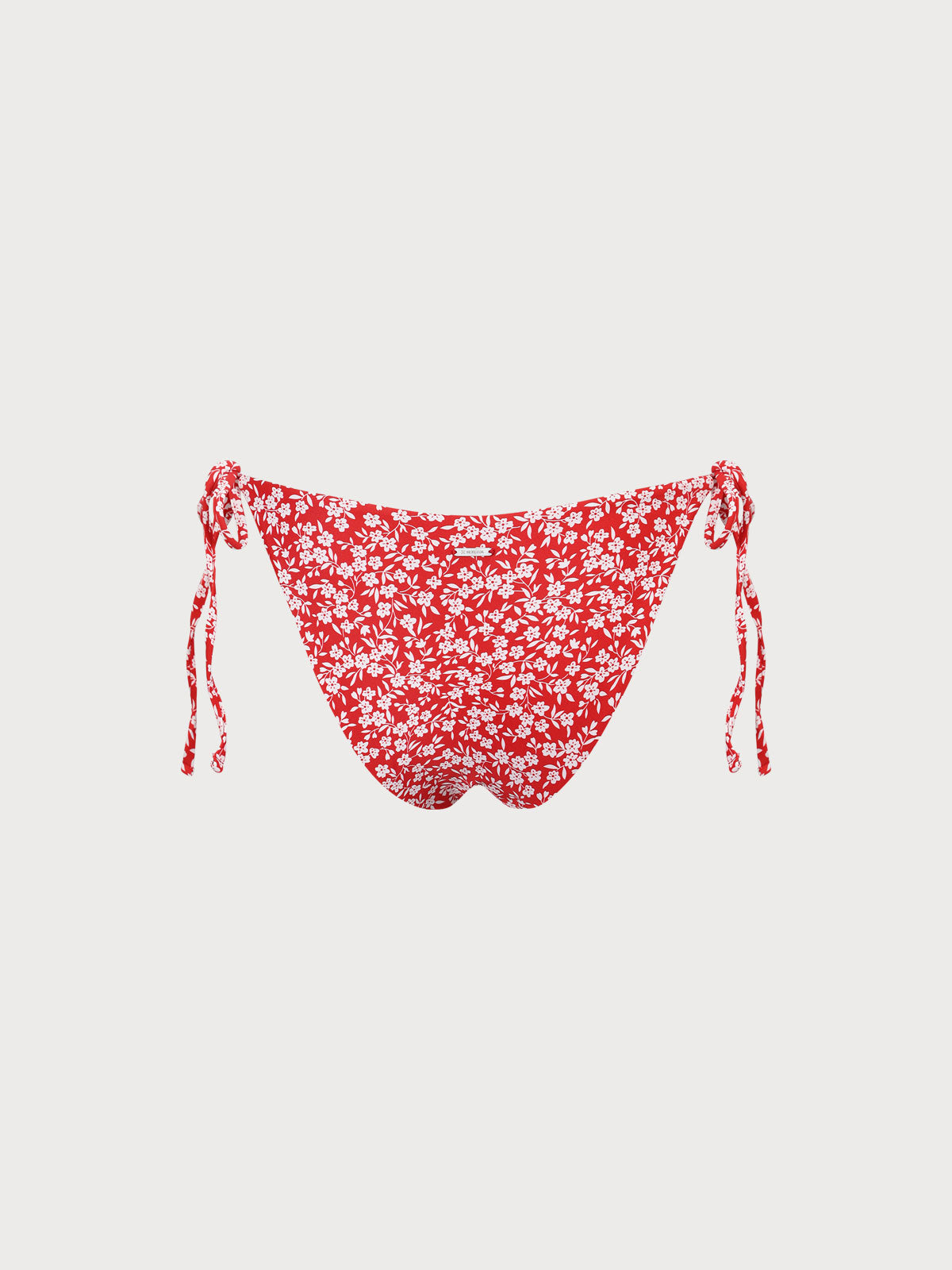 Red Reversible Tie Floral Bikini Bottom