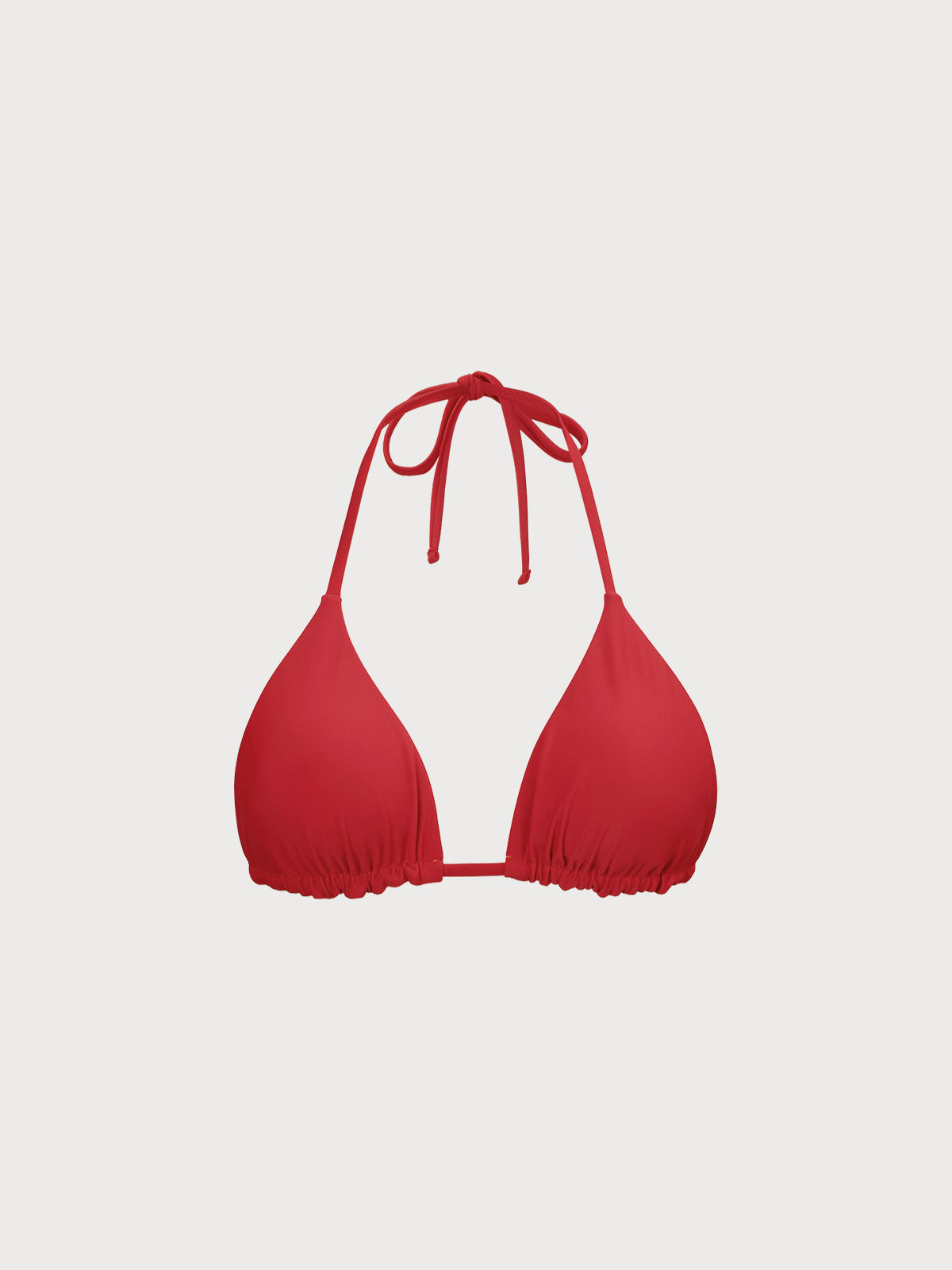 ECONYL® Red Reversible Halter Triangle Bikini Top