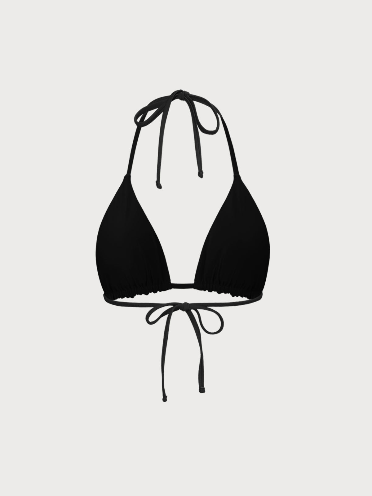 ECONYL® Black Halter Triangle Bikini Top