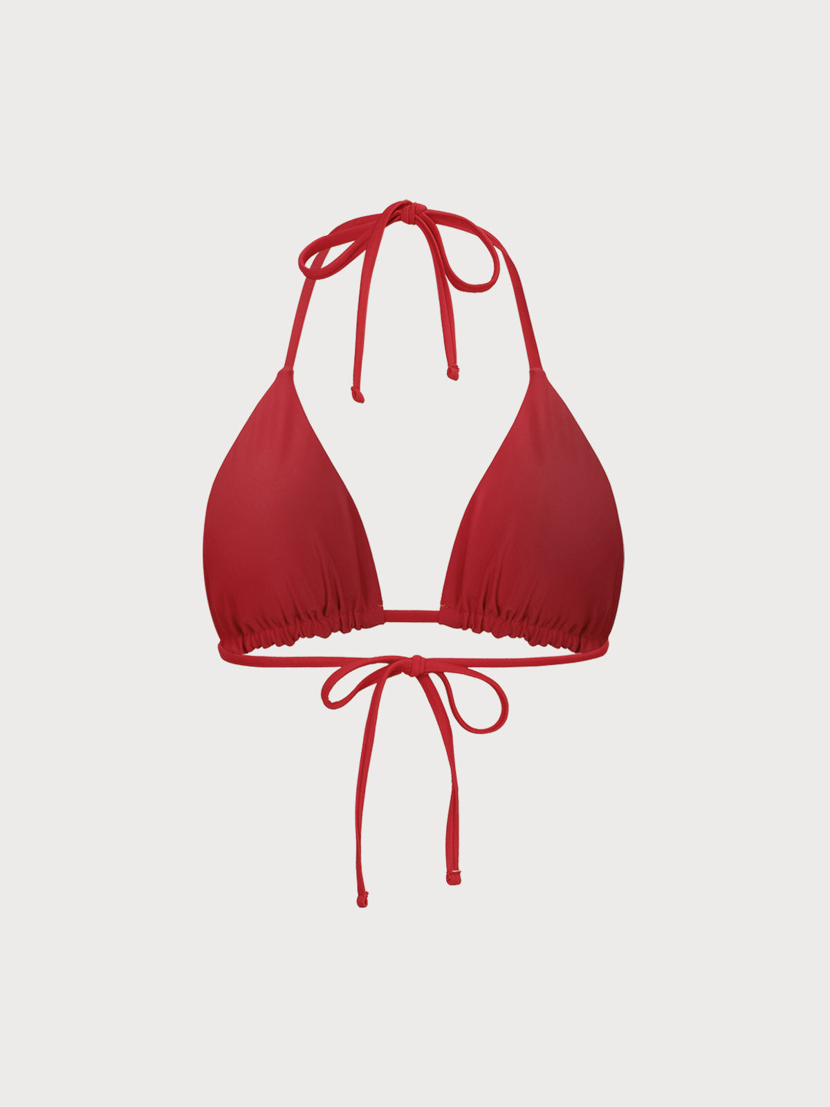 ECONYL® Red Reversible Halter Triangle Bikini Top