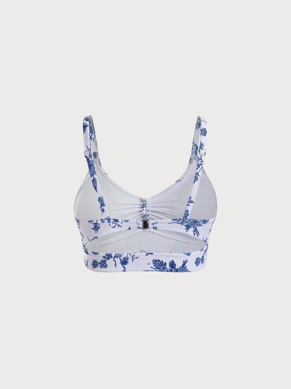Ruched Floral Plus Size Bikini Top