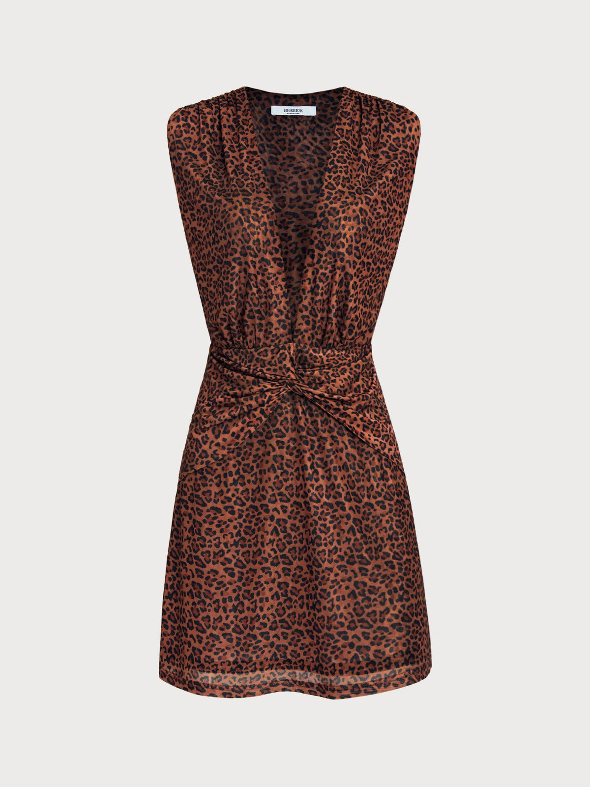 Dark Coffee Leopard Print Beach Dress