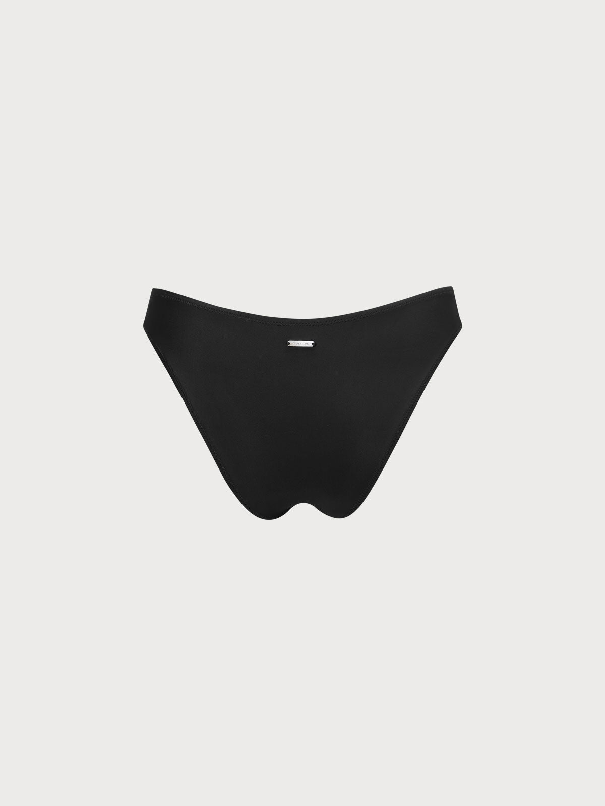 ECONYL® Black Solid Low Waisted Bikini Bottom
