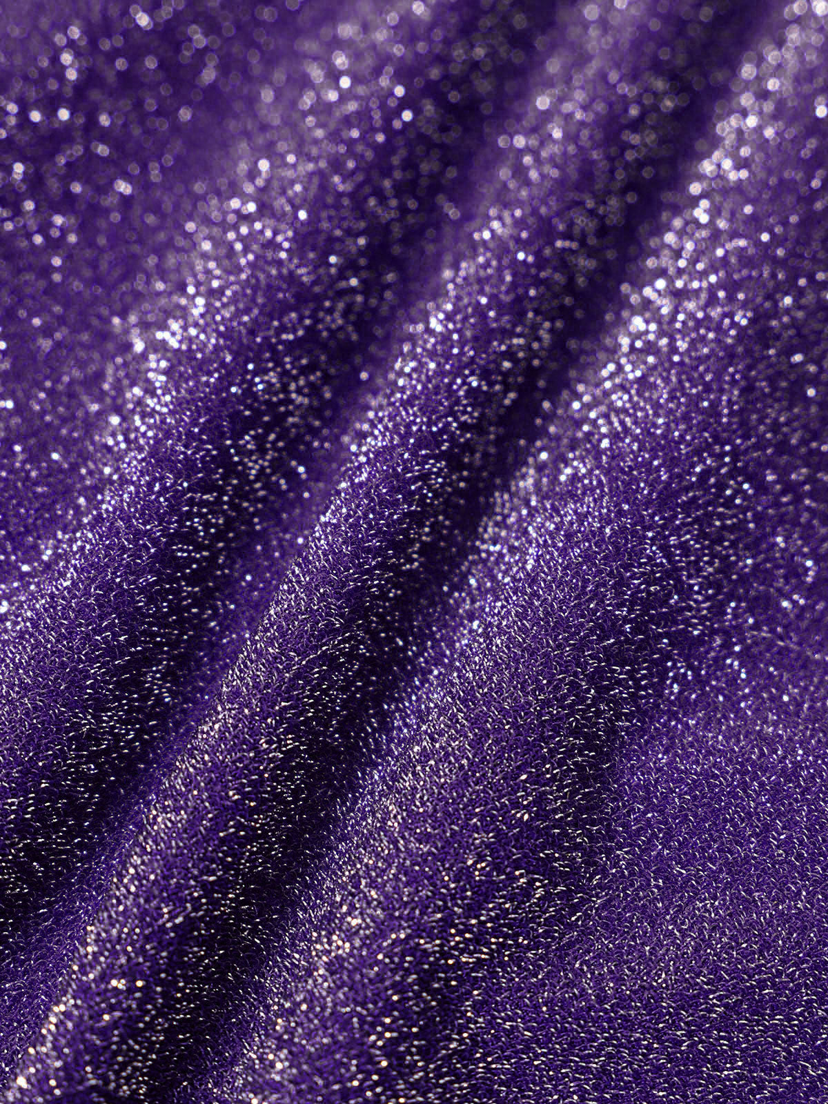 Purple Solid Lurex Mid-Rise Bikini Bottom