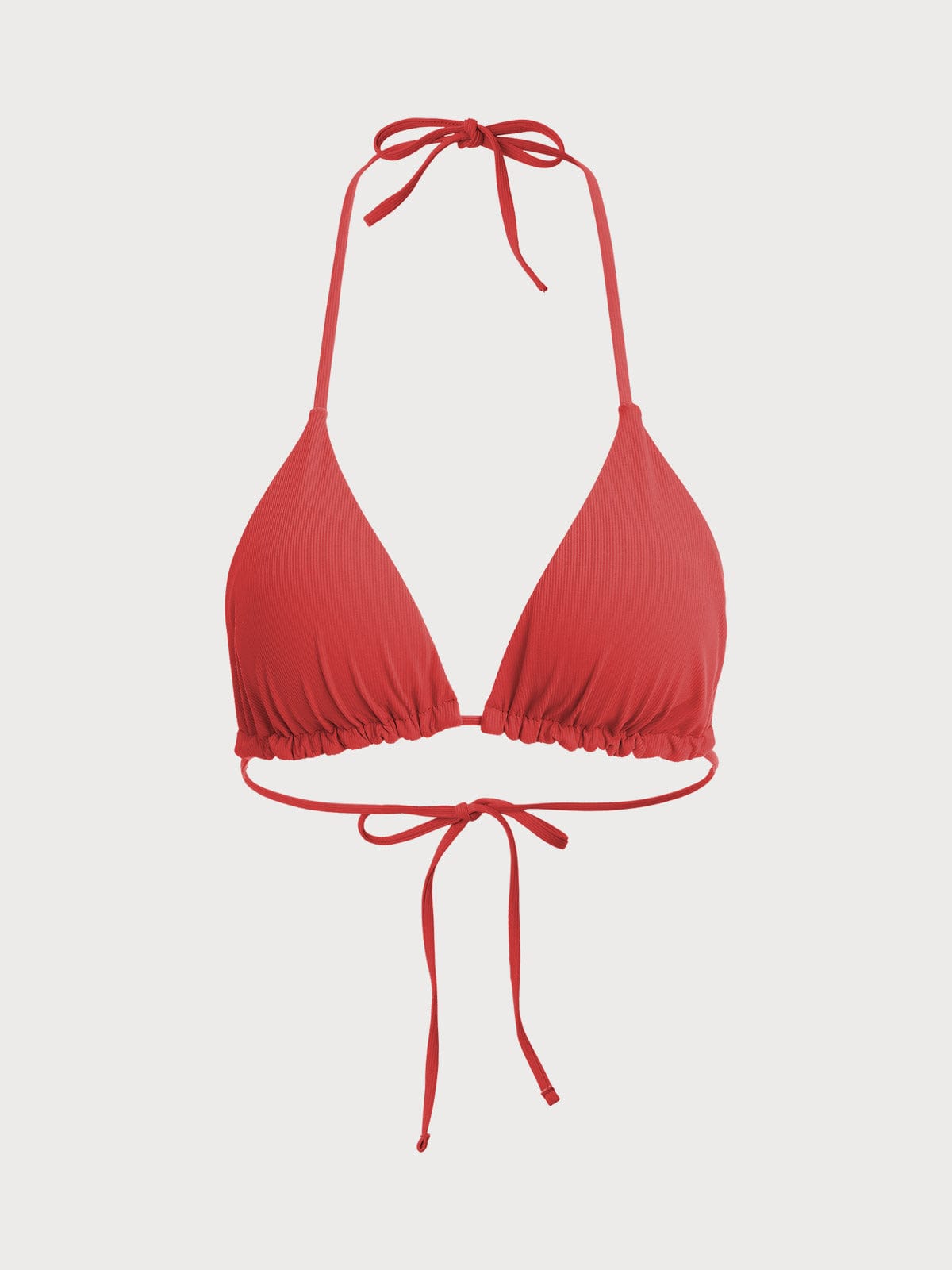 Halter Reversible Bikini Top-Red