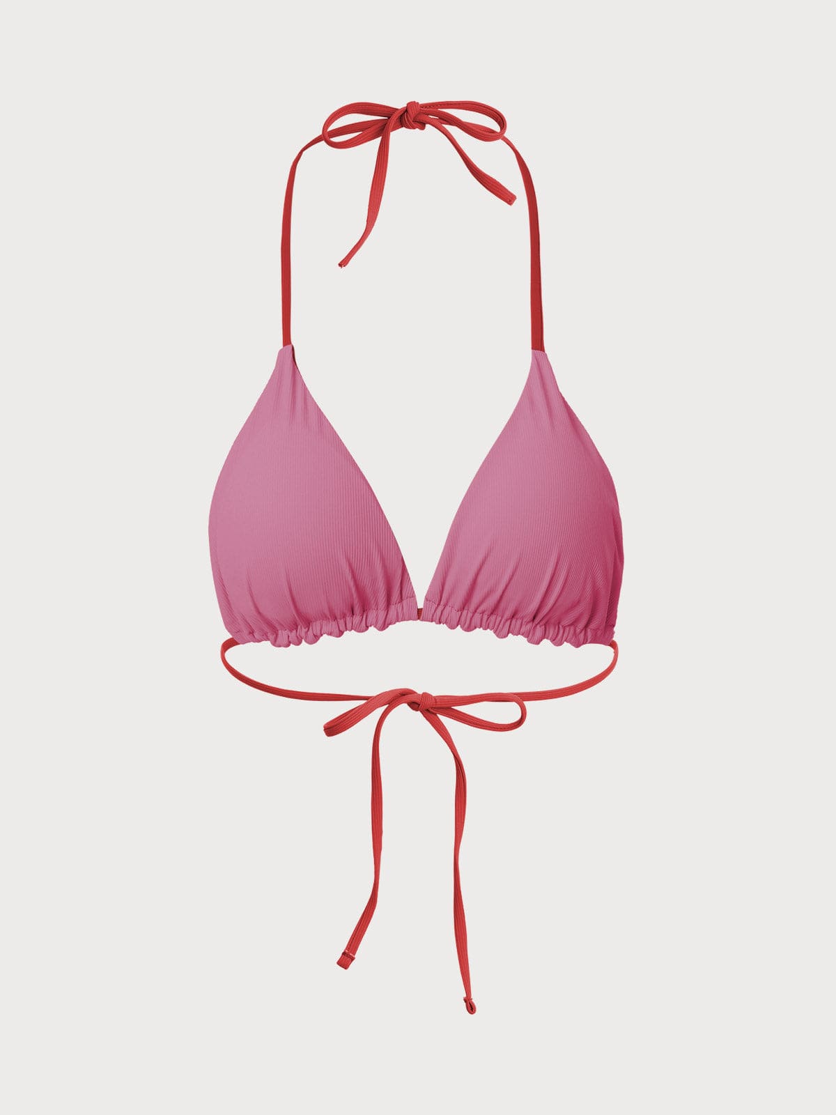 Halter Reversible Bikini Top-Red