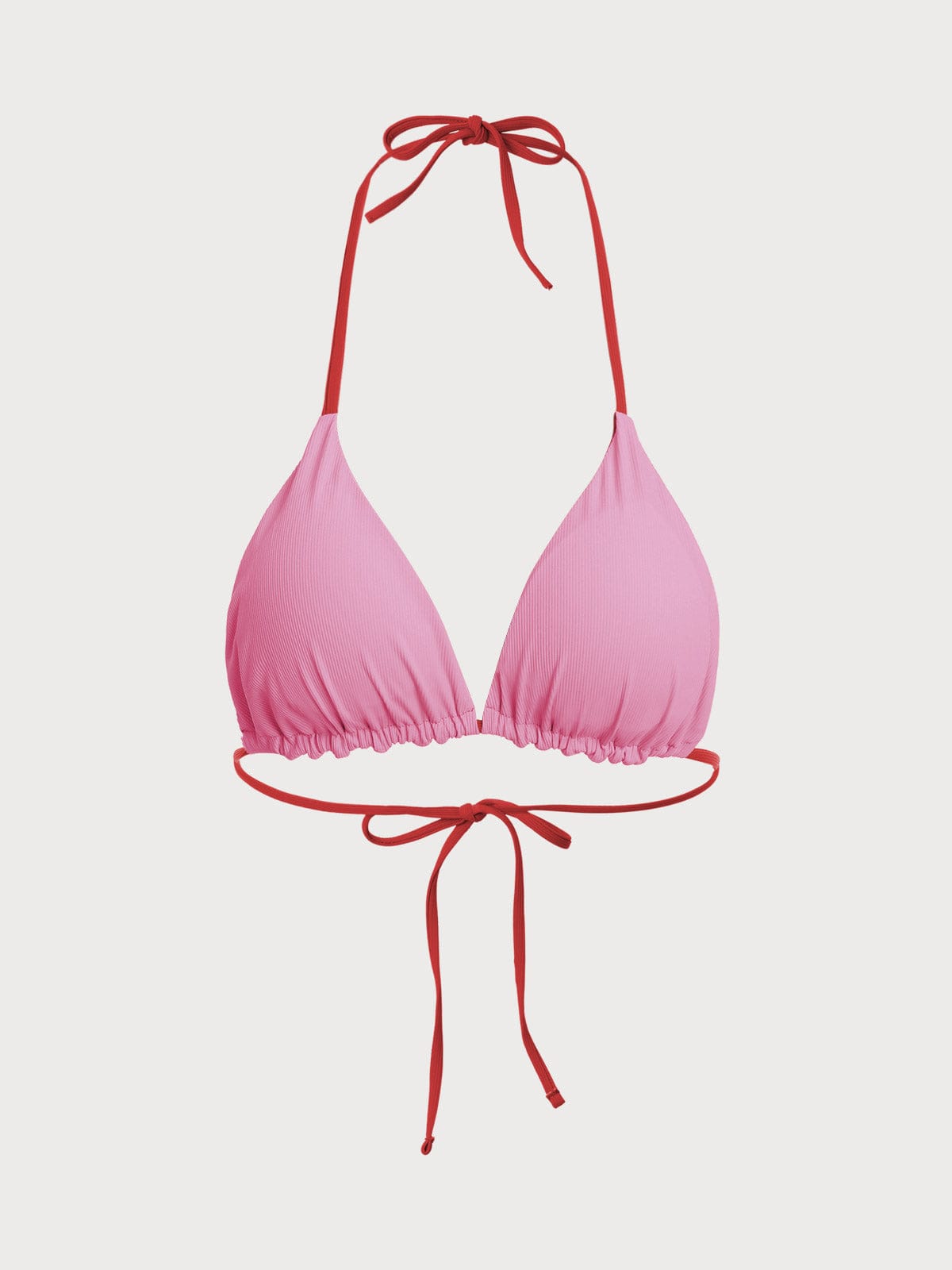 Halter Reversible Bikini Top-Red