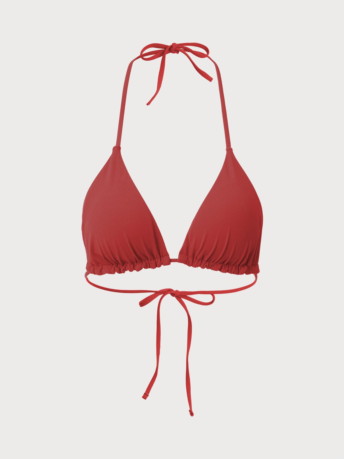 Halter Reversible Bikini Top-Red