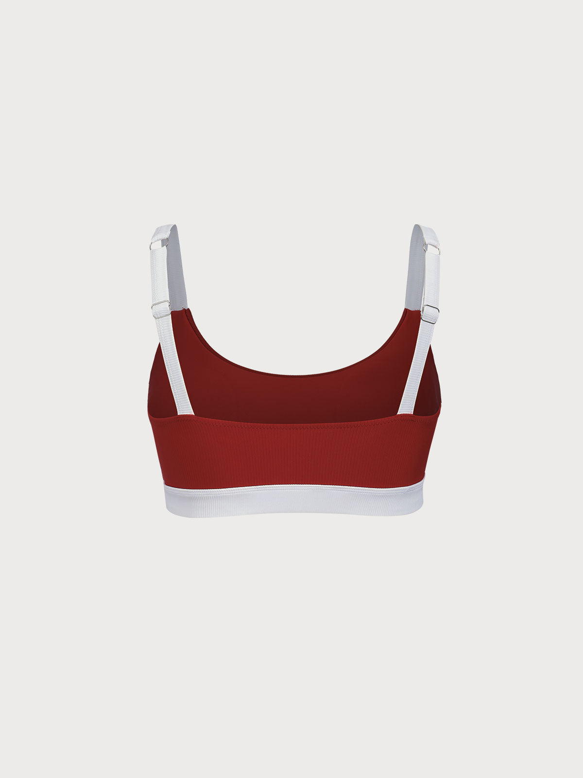 Red Contrast Cutout Plus Size Bikini Top