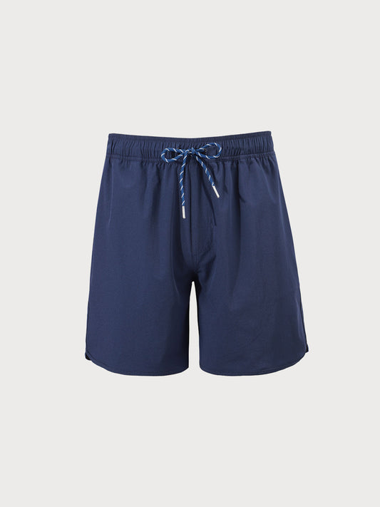 The Navy Blue Beach Men's 7" Swimming Trunks