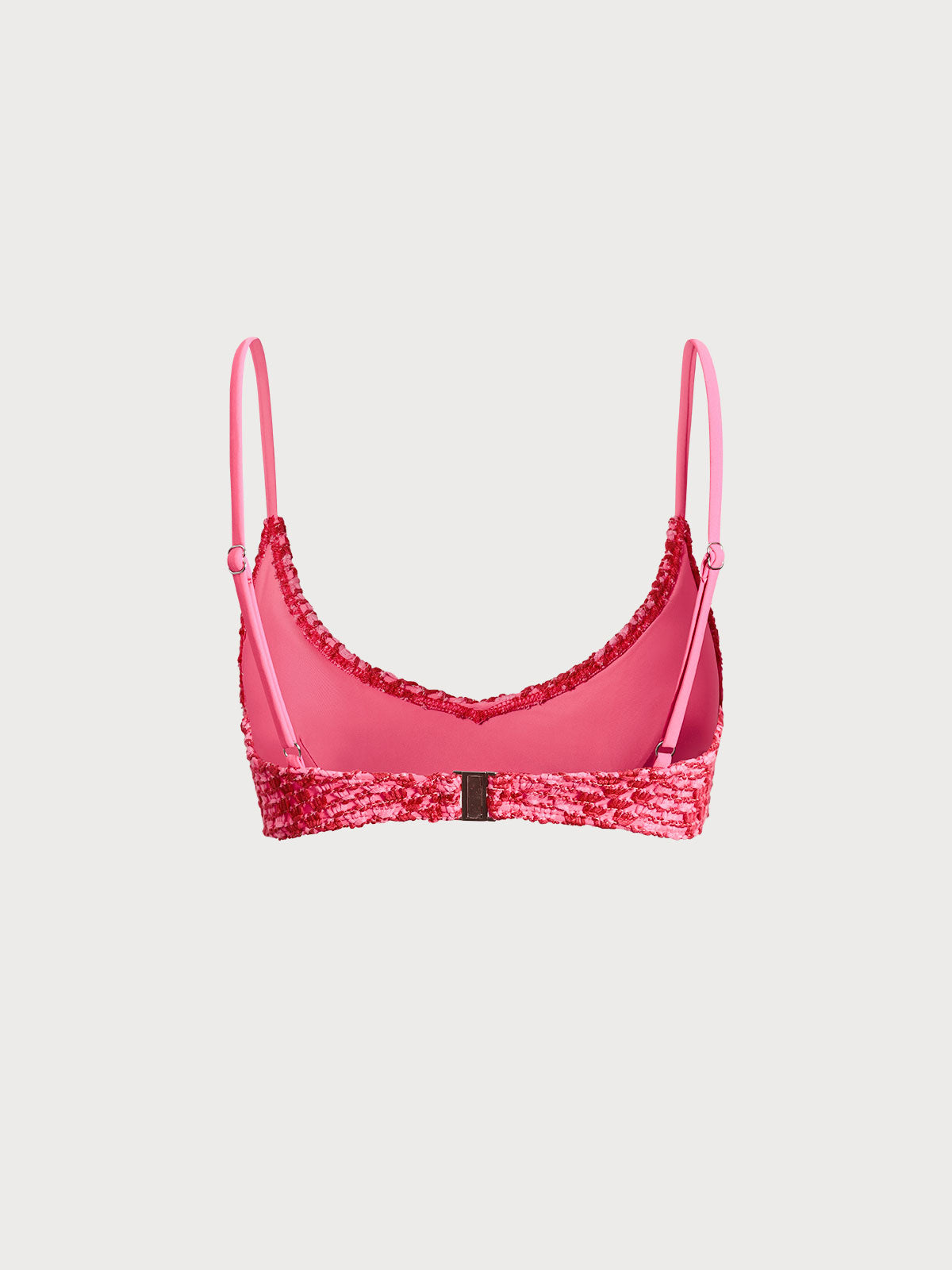 Red Striped Crochet Bikini Top