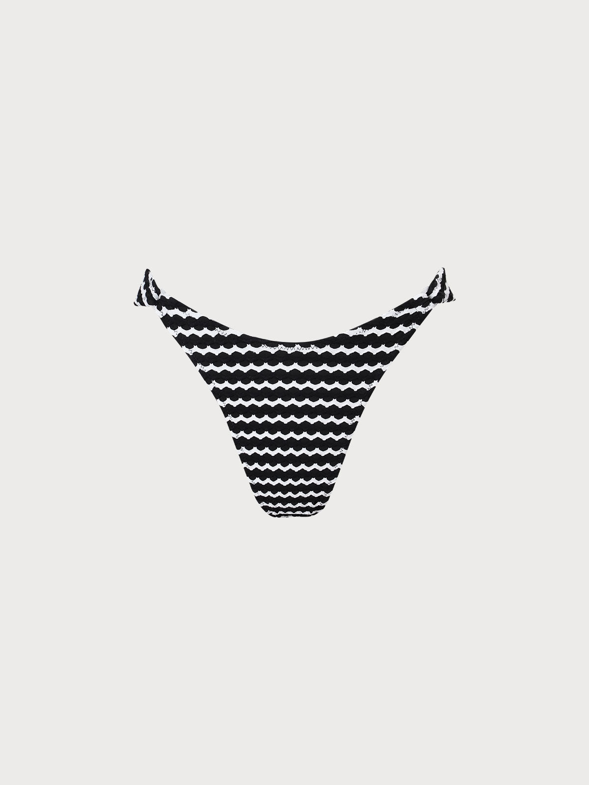 Black Geometric Textured Bikini Bottom
