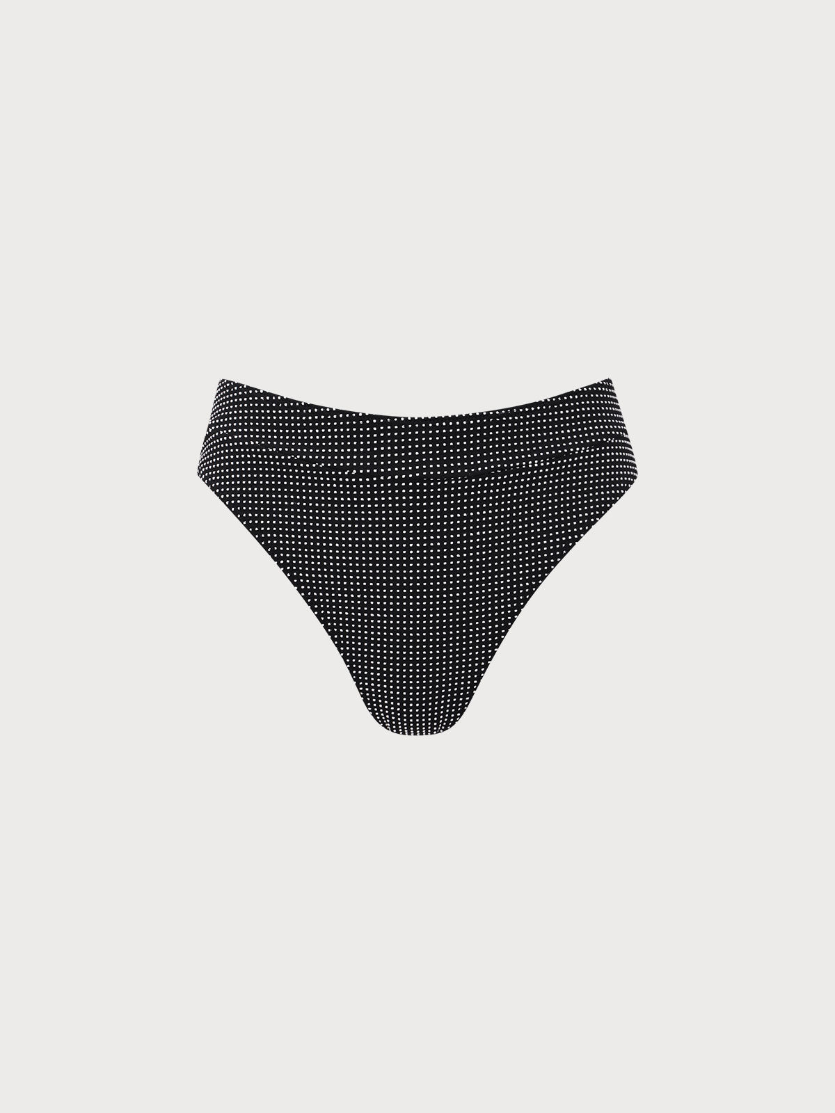 Black Polka Dot High Waisted Bikini Bottom