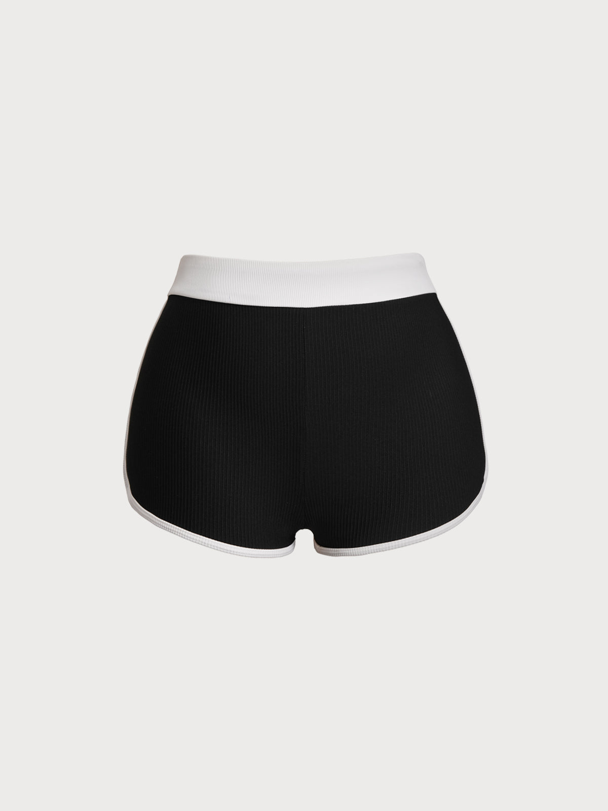 Black Contrast Full Coverage Plus Size Bikini Bottom