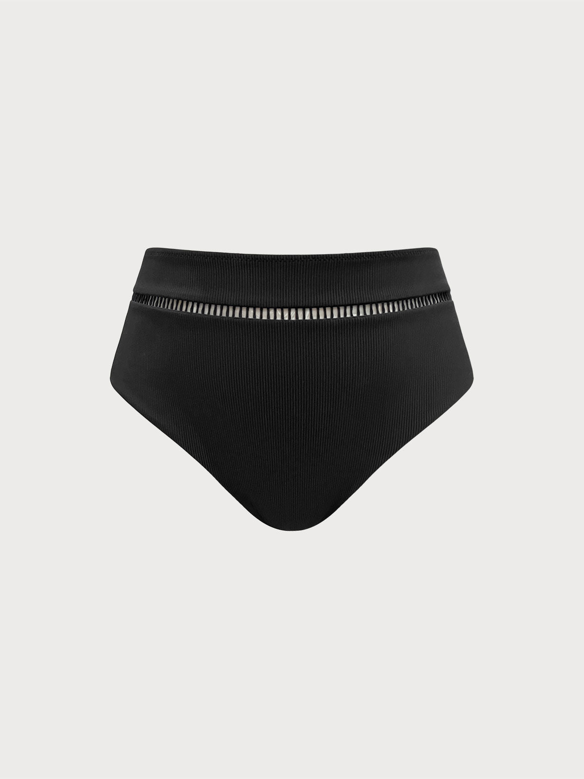 Black Solid Plus Size Bikini Bottom