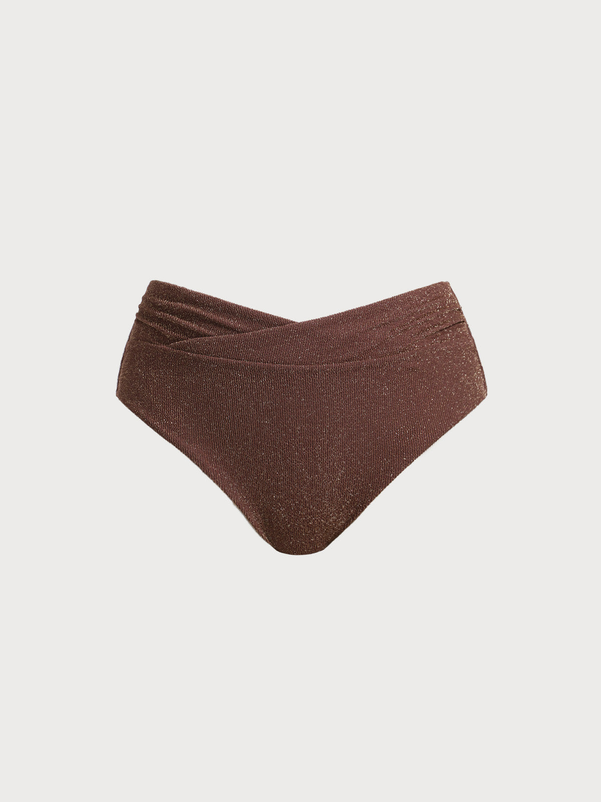 Dark Coffee V Cut Plus Size Bikini Bottom