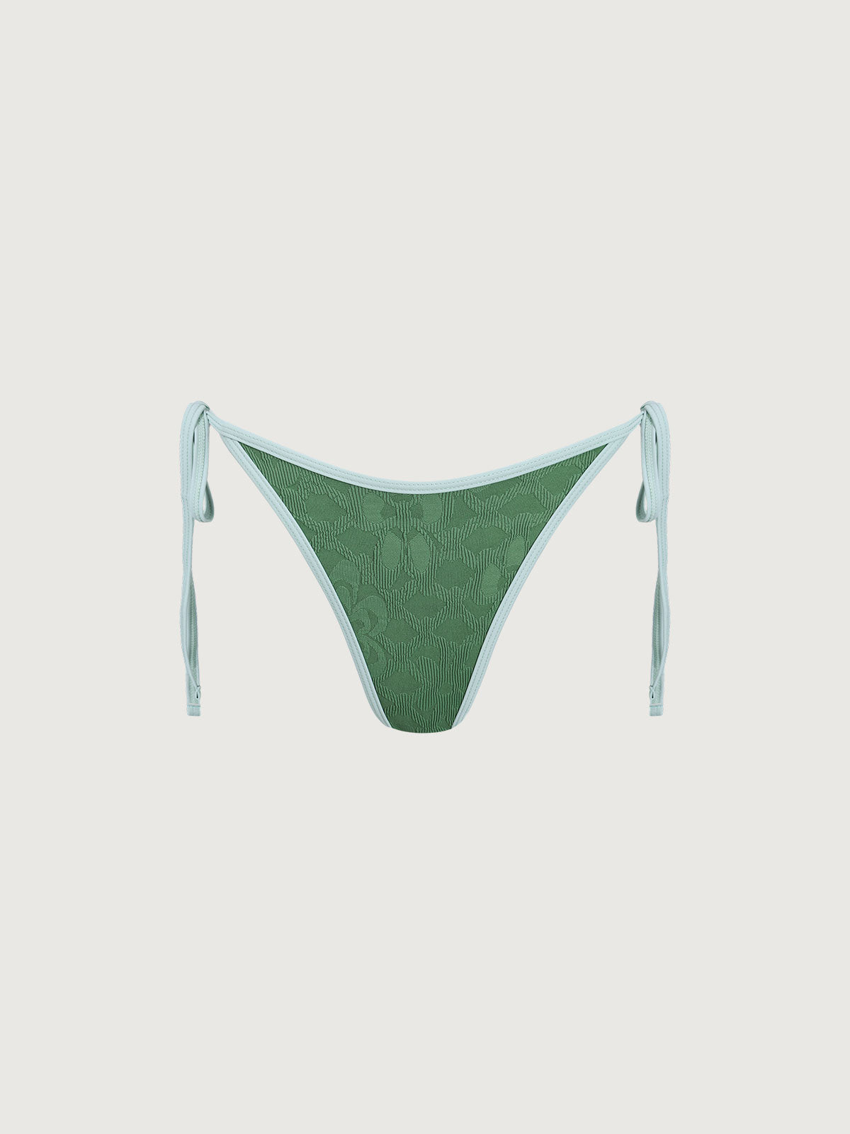 Dark Green Contrast Tie Bikini Bottom
