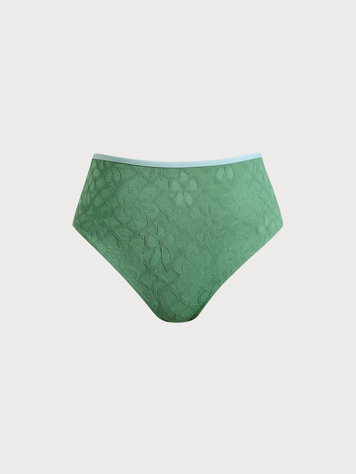Dark Green Contrast Plus Size Bikini Bottom