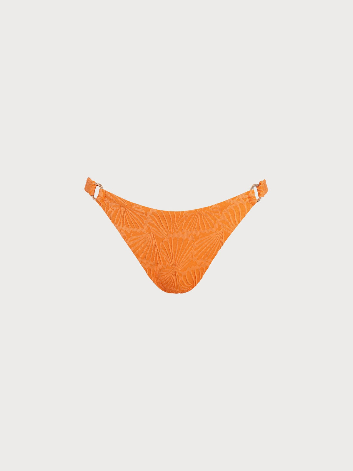 Orange Textured O-Ring Bikini Bottom