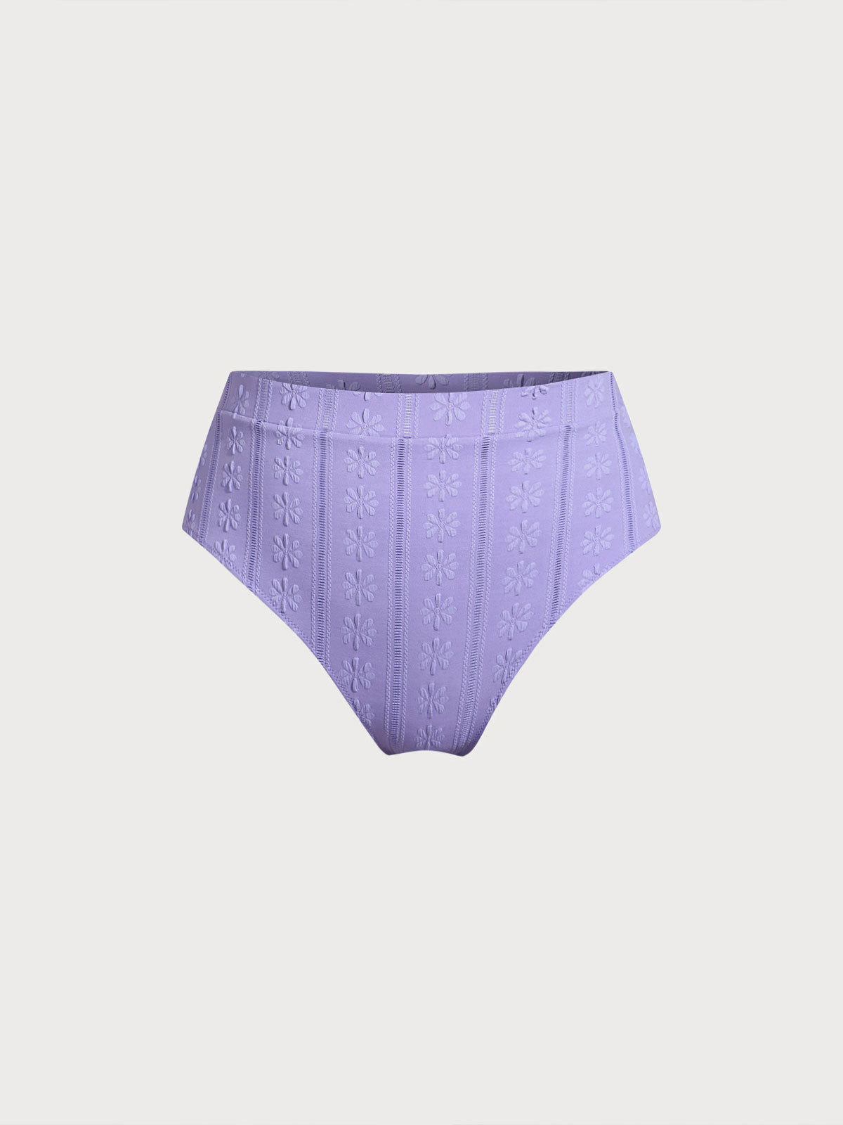Purple Jacquard Plus Size Bikini Bottom