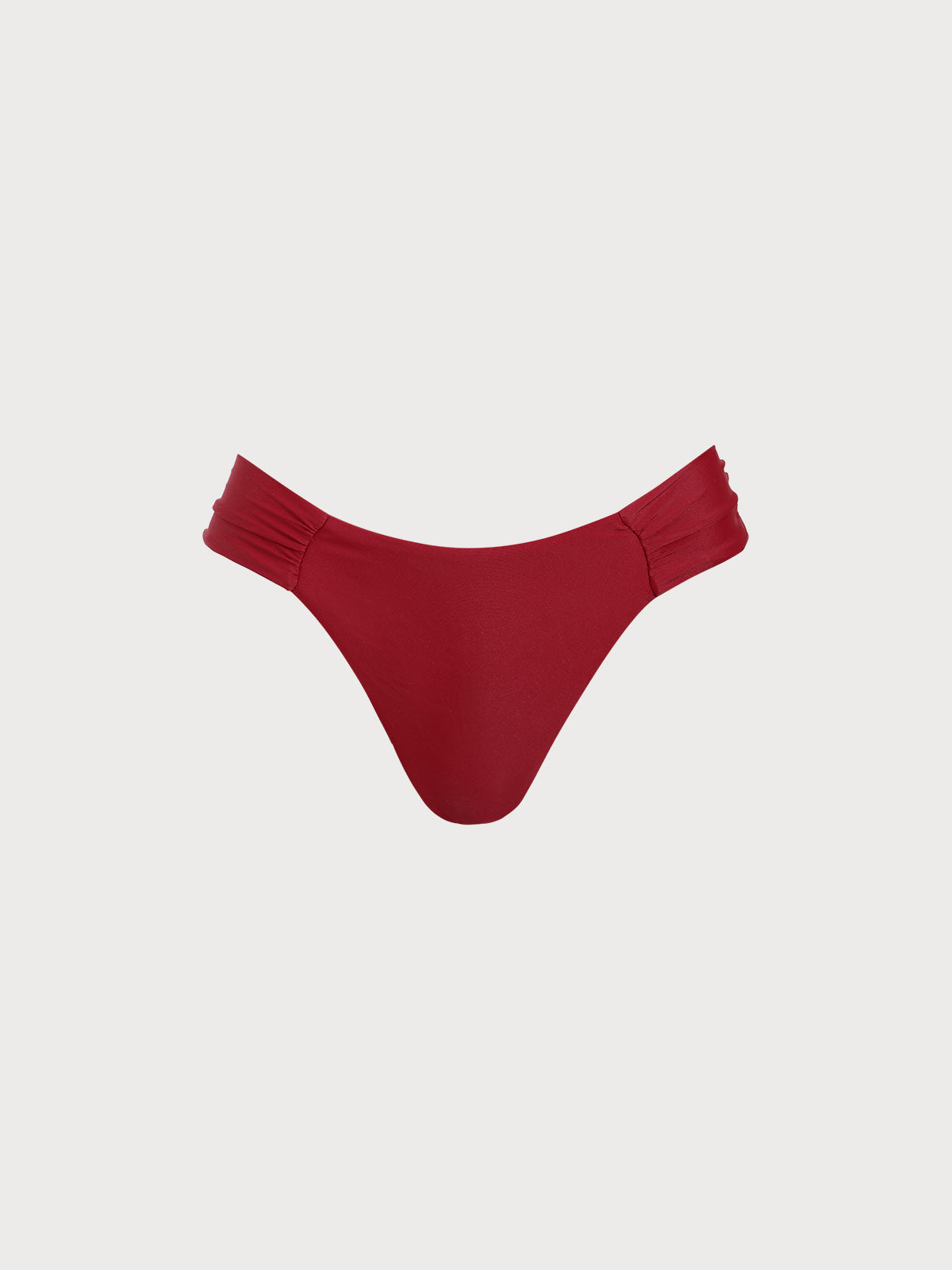 Red Ruched Bikini Bottom
