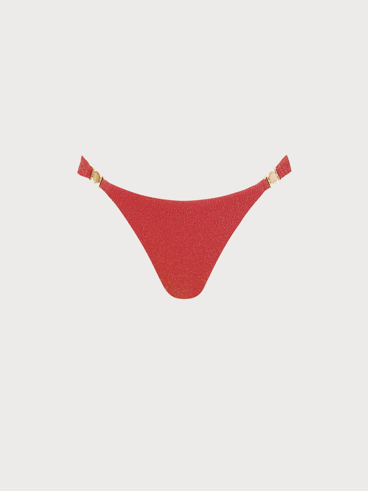 Red Glitter Gold-Accented Bikini Bottom