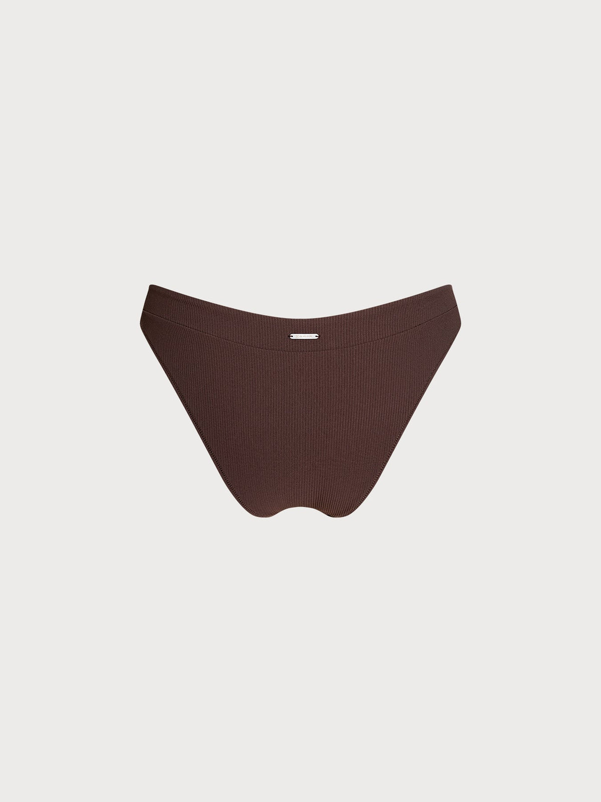 Coffee Ribbed Bikini Bottom