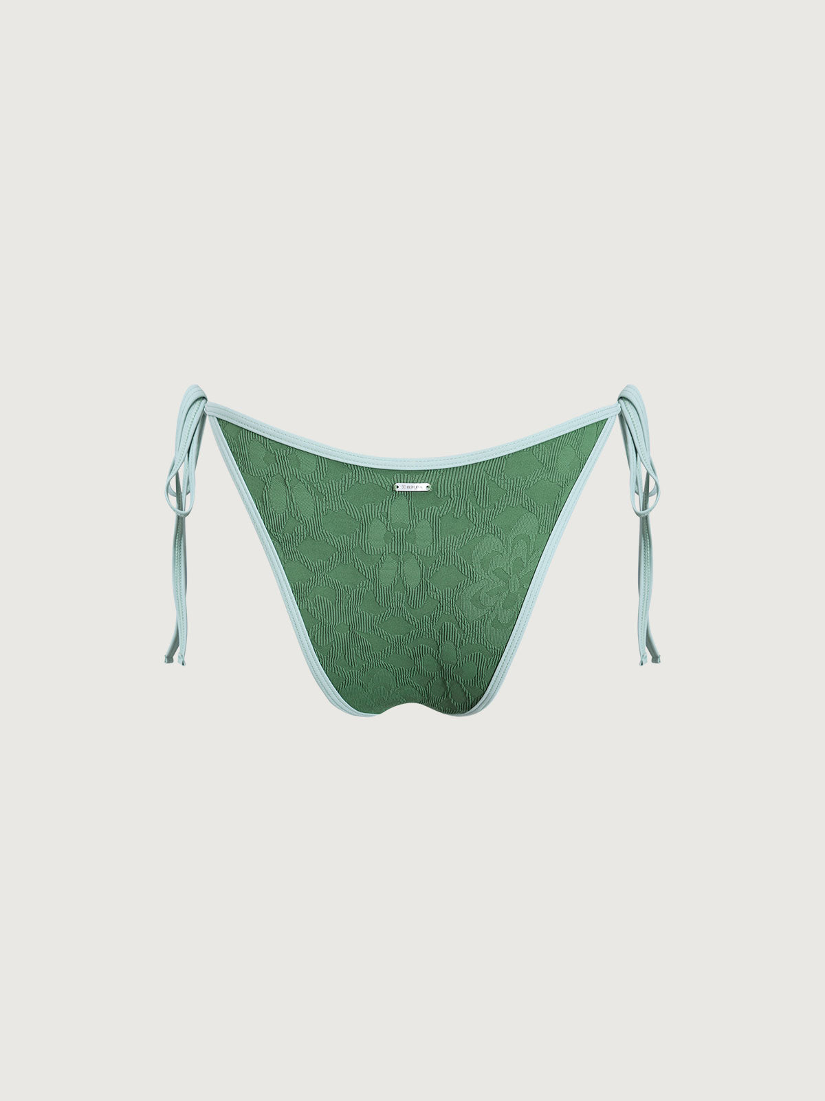Dark Green Contrast Tie Bikini Bottom