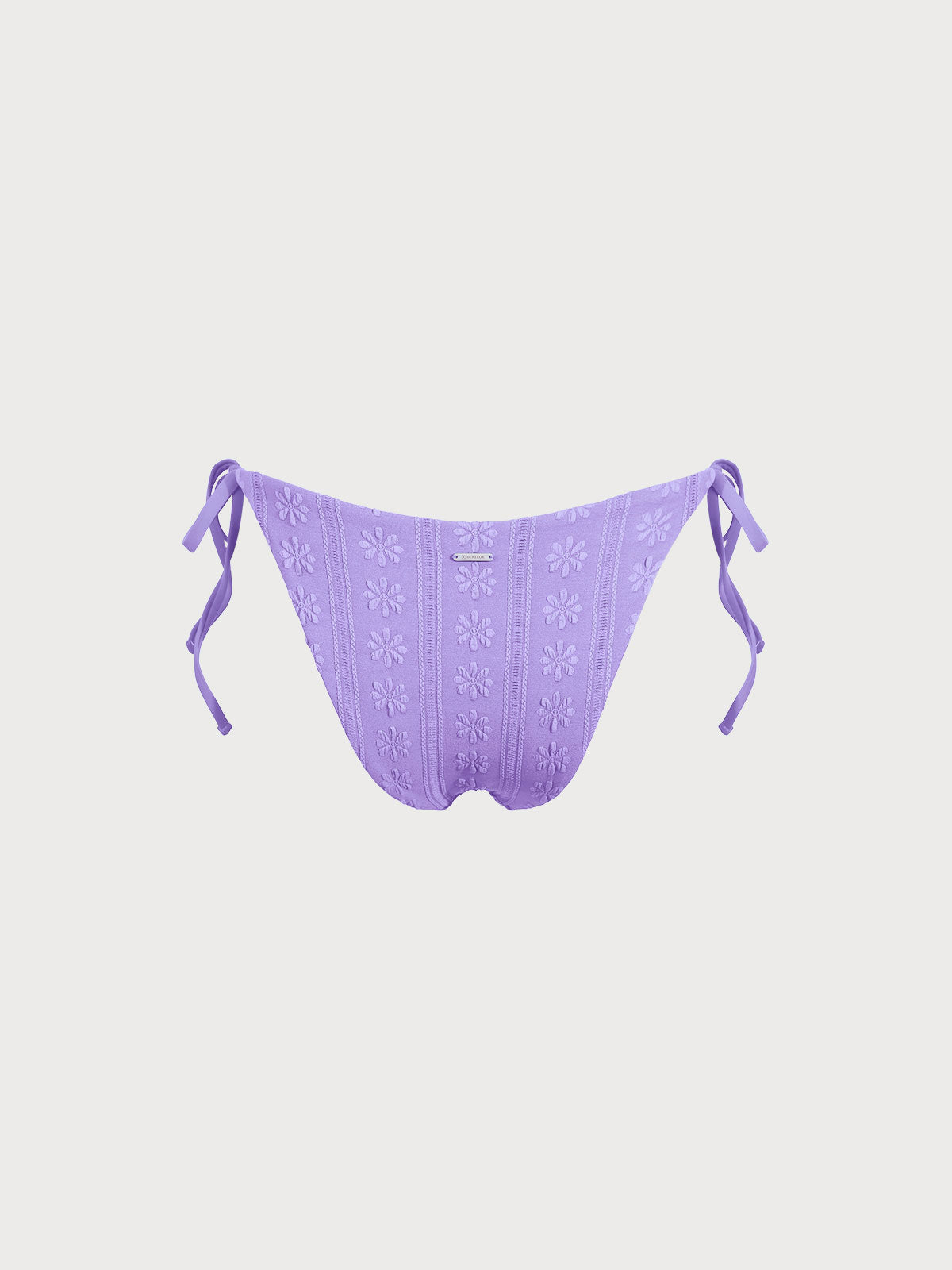 Purple Jacquard Tie Bikini Bottom