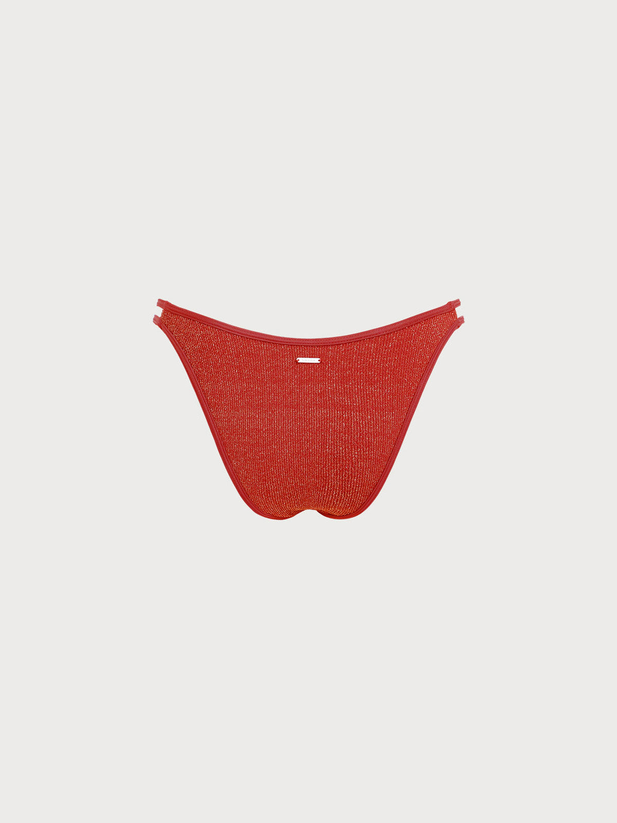 Red Cutout Glitter Bikini Bottom