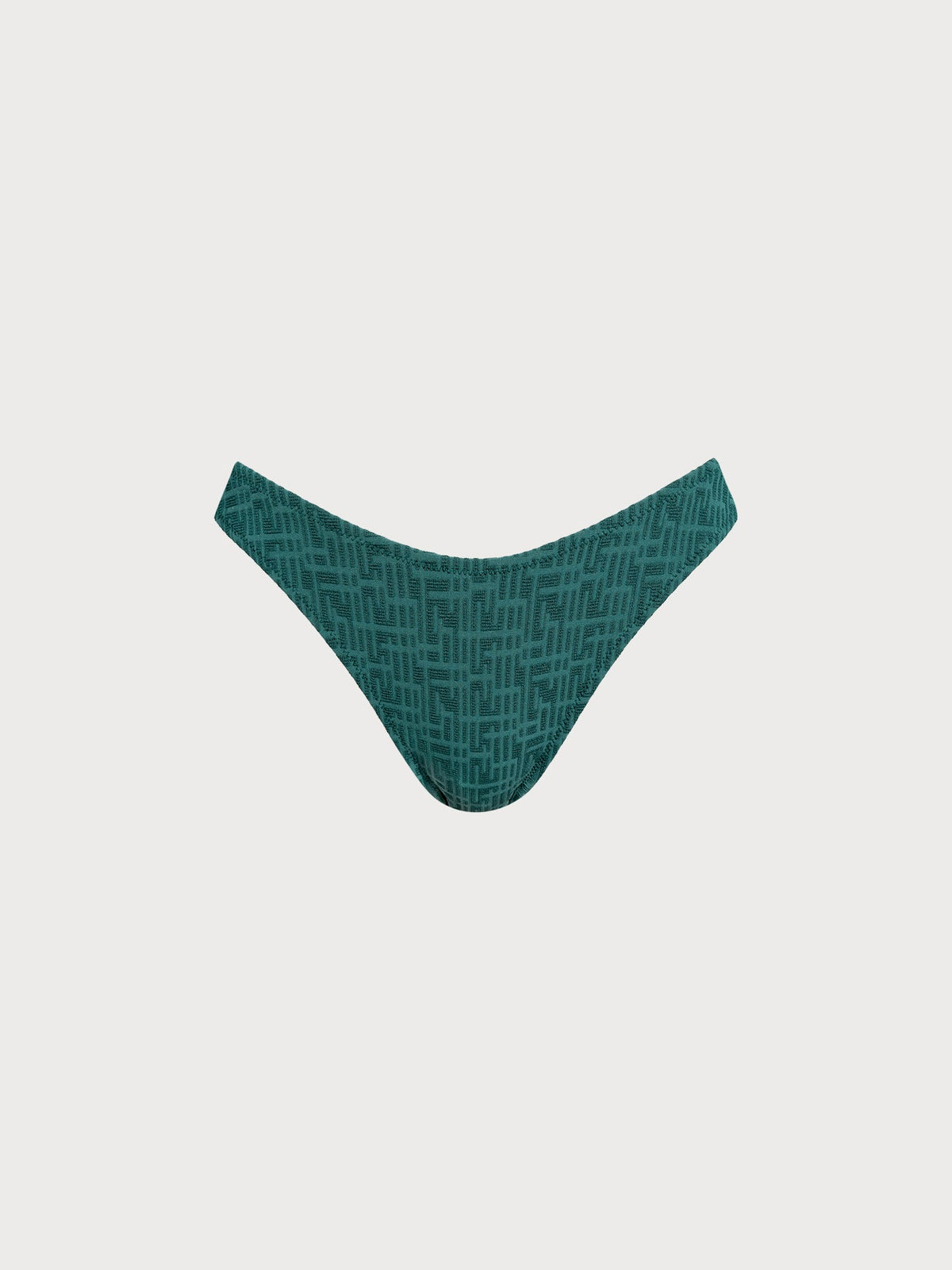 Green Textured Monogram Bikini Bottom